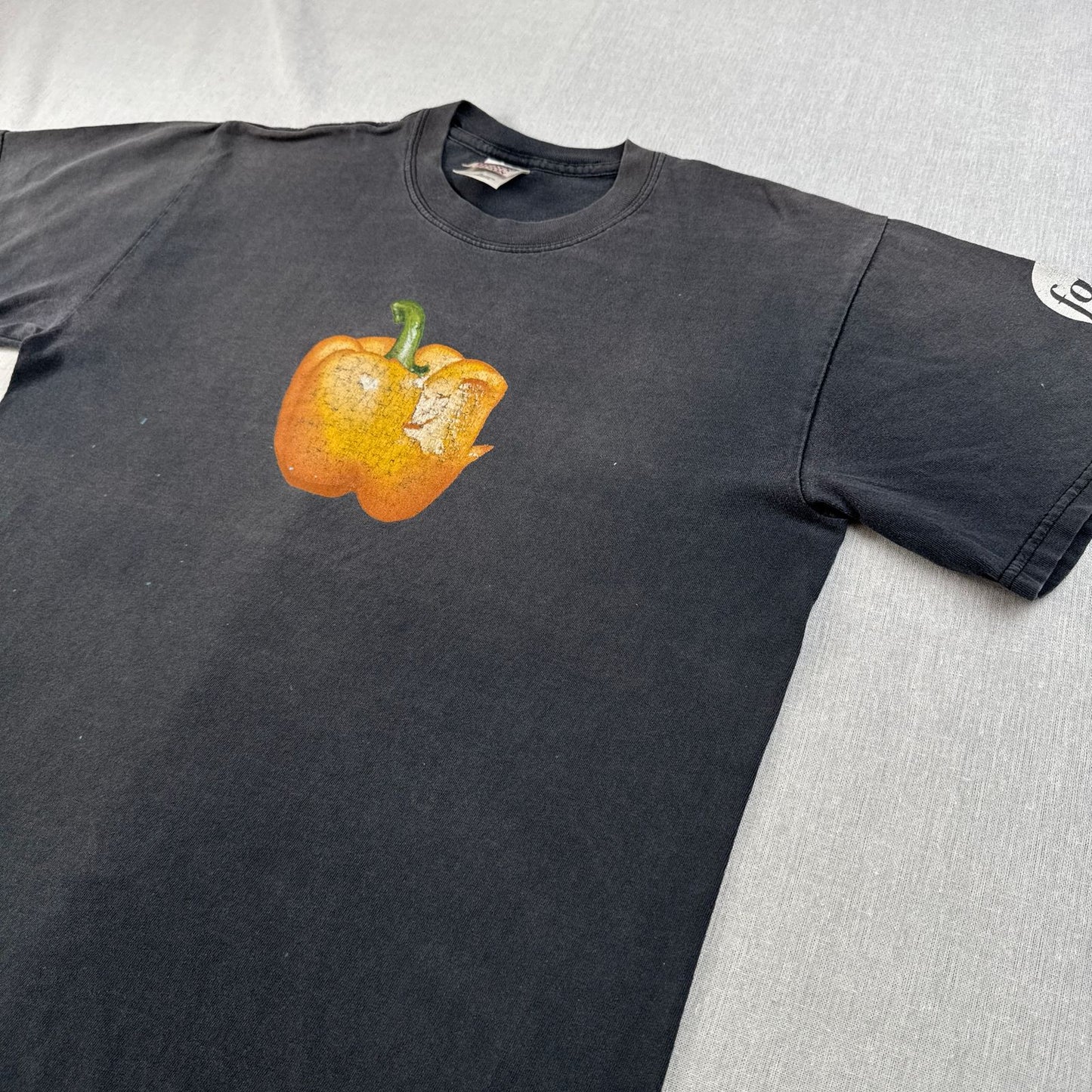 90s Iron Chef 料理の鉄人 パプリカ Tシャツ フェード 黒 M fuji television inc. o-x-2505-005
