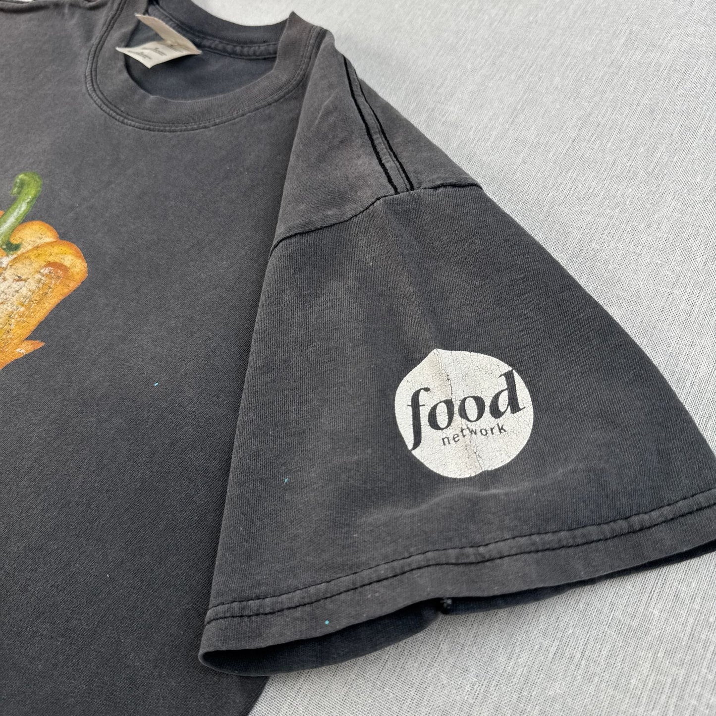 90s Iron Chef 料理の鉄人 パプリカ Tシャツ フェード 黒 M fuji television inc. o-x-2505-005