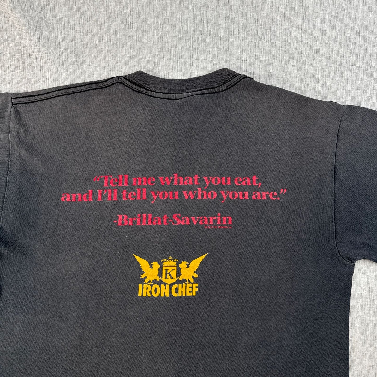 90s Iron Chef 料理の鉄人 パプリカ Tシャツ フェード 黒 M fuji television inc. o-x-2505-005