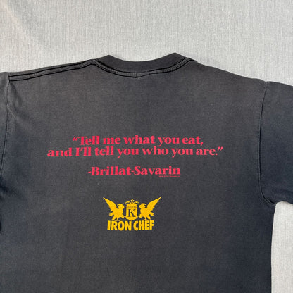 90s Iron Chef 料理の鉄人 パプリカ Tシャツ フェード 黒 M fuji television inc. o-x-2505-005