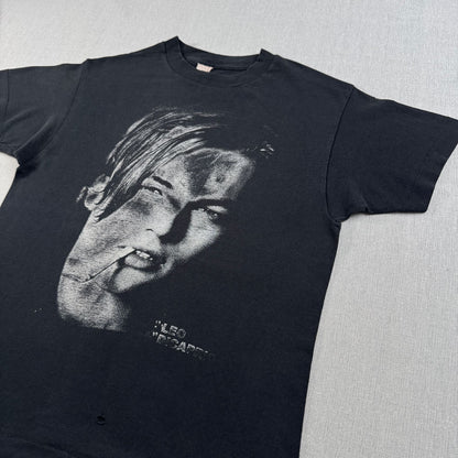 90s レオナルド デカプリオ Tシャツ 映画T タイタニック ブラック Leonardo DiCaprio フェード シングルステッチ 2603-0004