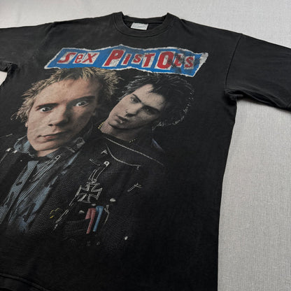 SEX PISTOLS セックスピストルズ バンドTシャツ バンT Tシャツ bootleg 黒 Sid & Johnny フェード 2603-0001