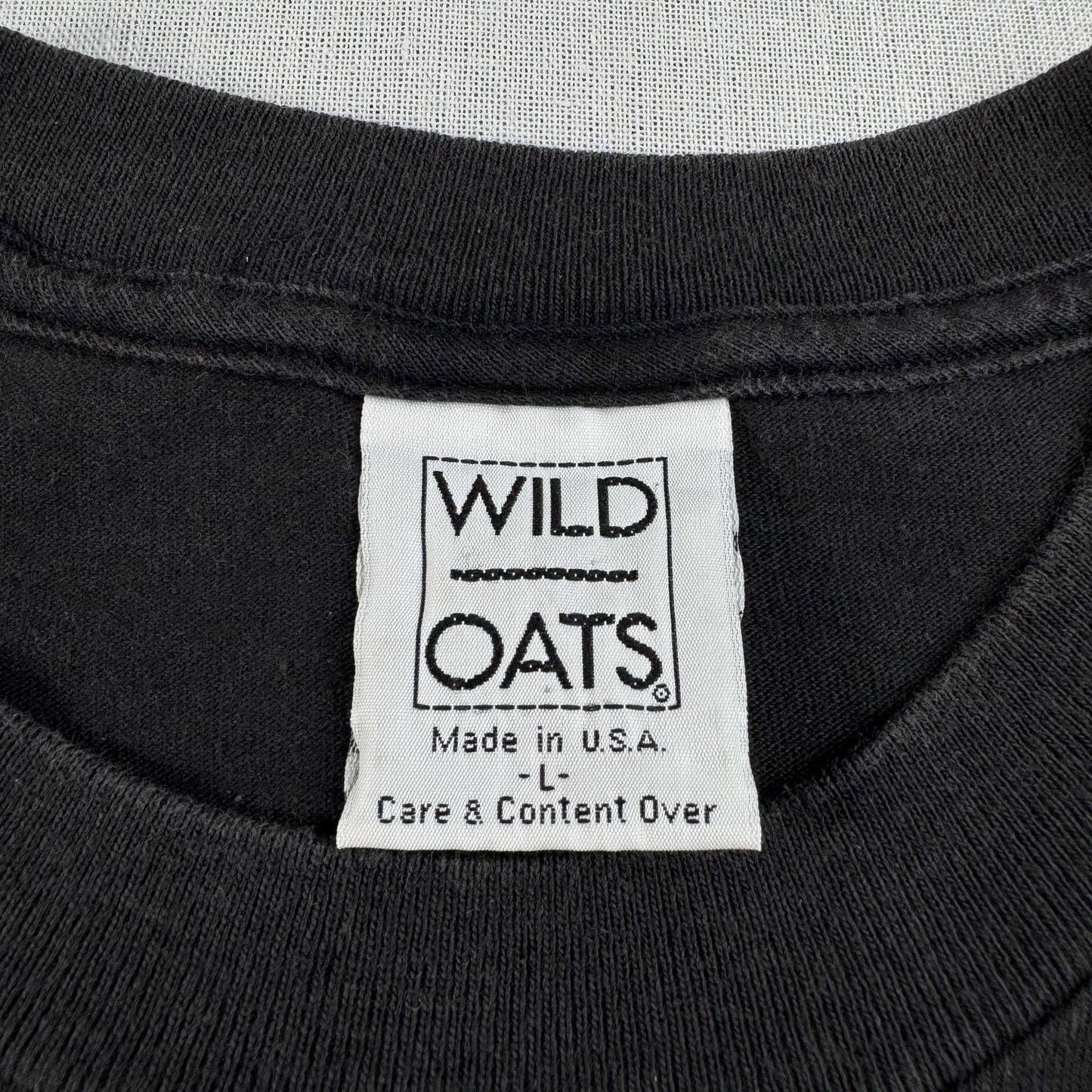90s ガンズアンドローゼス 銃弾 Tシャツ 総柄 USA製 L バンT 黒 L USA WILD OATS ワイルドオーツ Guns N' Roses 音楽 ロック トランプ 拳銃 銃痕 1991 ガンズ 2603-0002