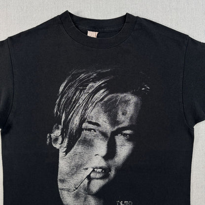 90s レオナルド デカプリオ Tシャツ 映画T タイタニック ブラック Leonardo DiCaprio フェード シングルステッチ 2603-0004