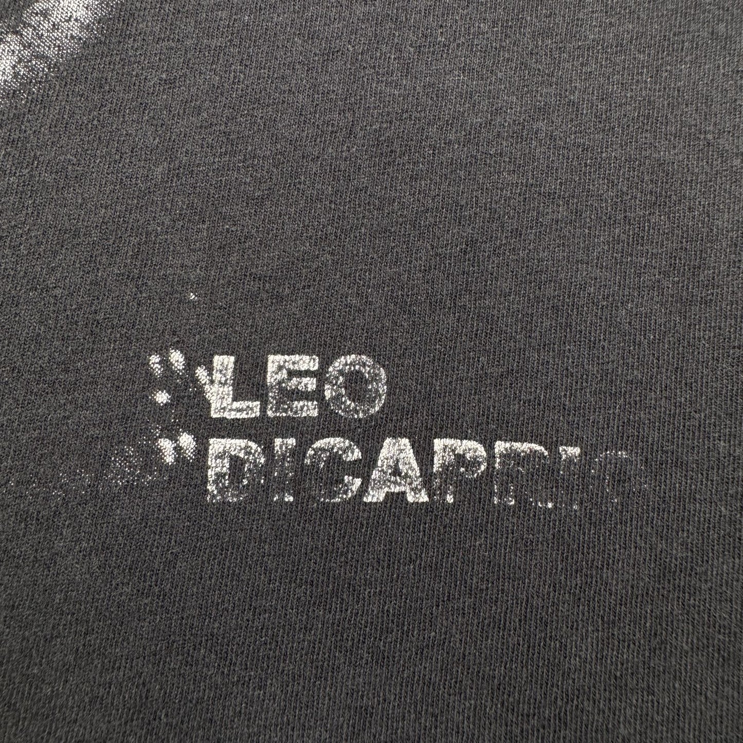 90s レオナルド デカプリオ Tシャツ 映画T タイタニック ブラック Leonardo DiCaprio フェード シングルステッチ 2603-0004