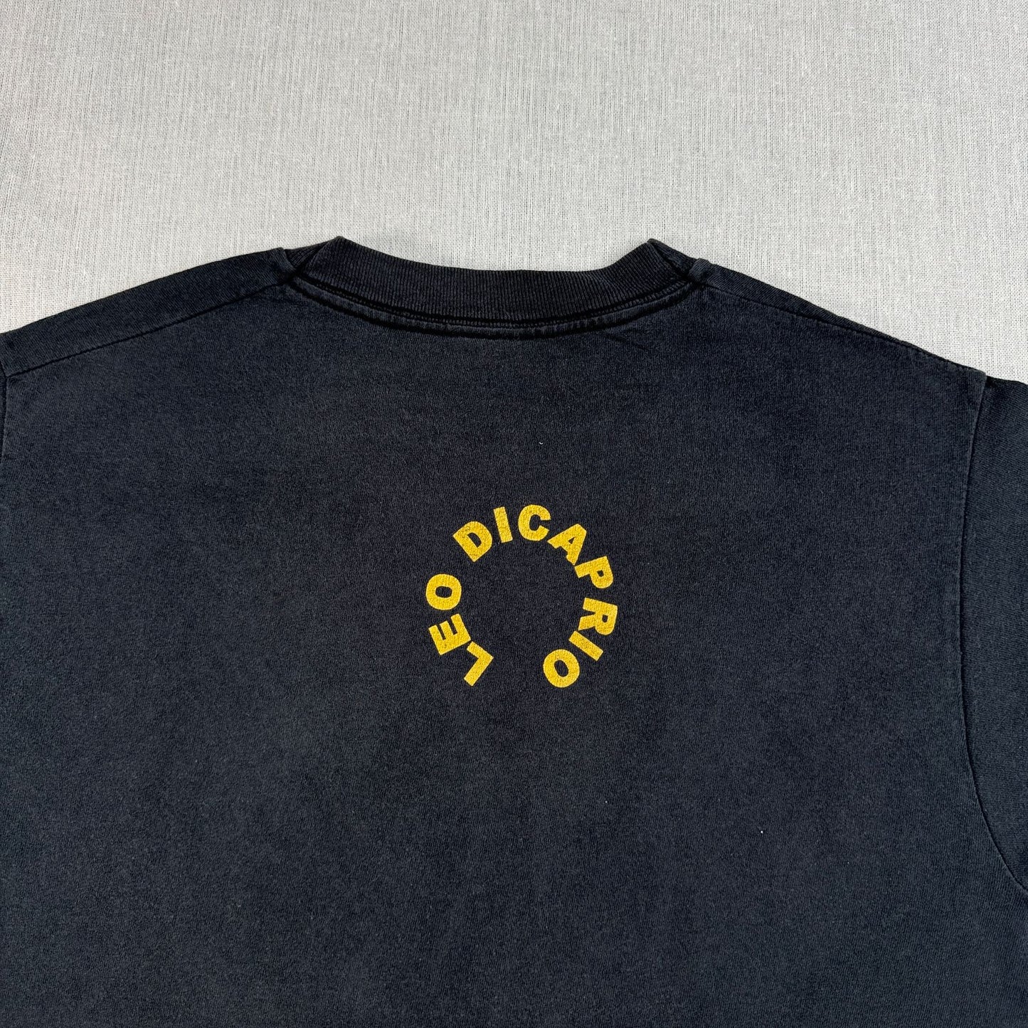 90s レオナルド デカプリオ Tシャツ 映画T タイタニック ブラック Leonardo DiCaprio フェード シングルステッチ 2603-0004