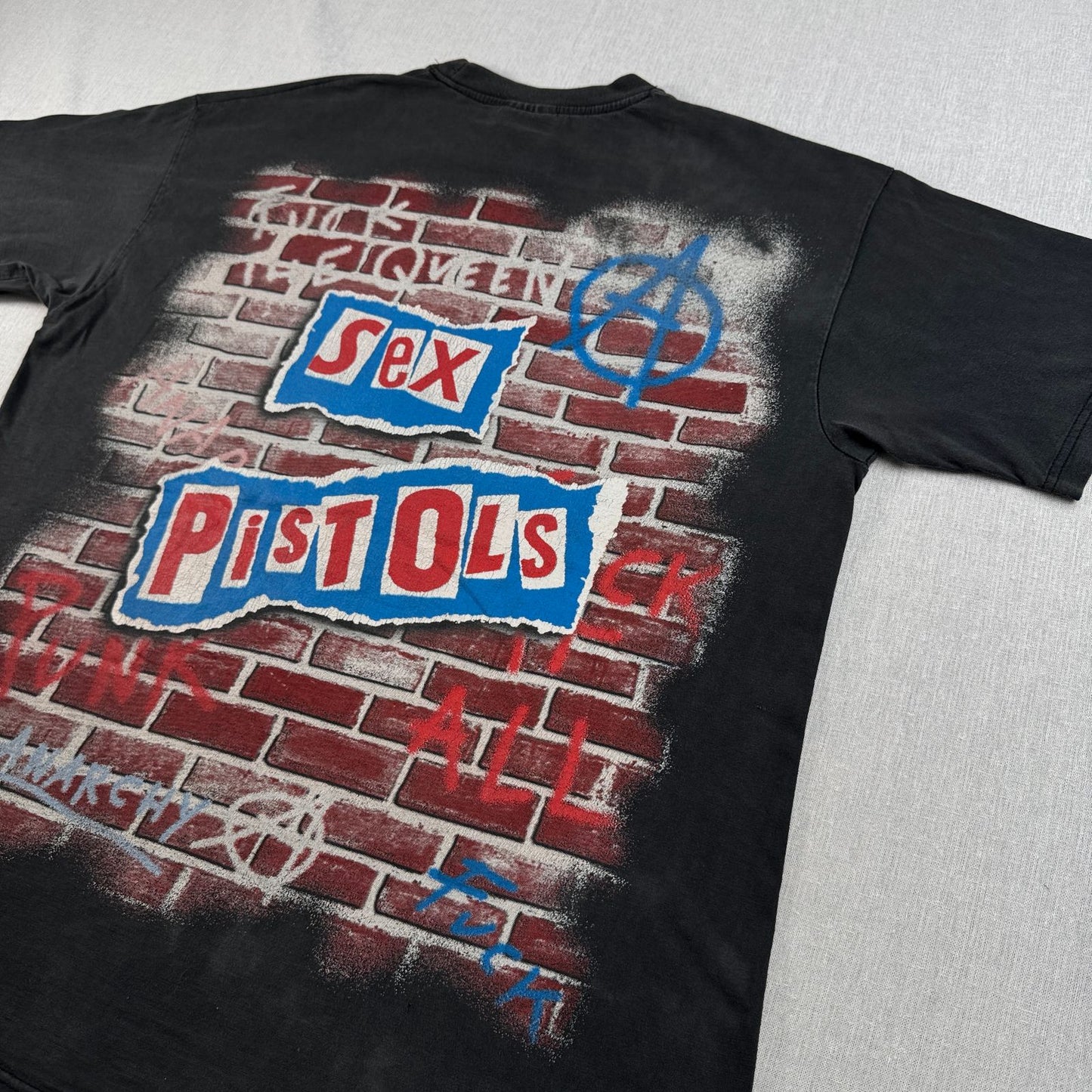 SEX PISTOLS セックスピストルズ バンドTシャツ バンT Tシャツ bootleg 黒 Sid & Johnny フェード 2603-0001