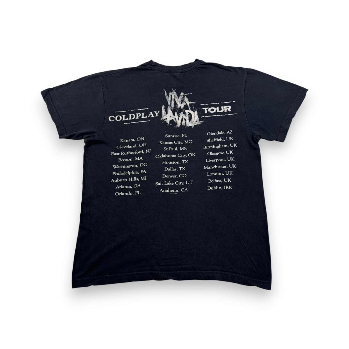 00s COLD PLAY VIVA LA VIDA TOUR Tシャツ Tシャツ L ブラック 2008 バンT コールドプレイ 2603-0005
