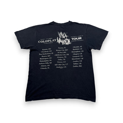 00s COLD PLAY VIVA LA VIDA TOUR Tシャツ Tシャツ L ブラック 2008 バンT コールドプレイ 2603-0005
