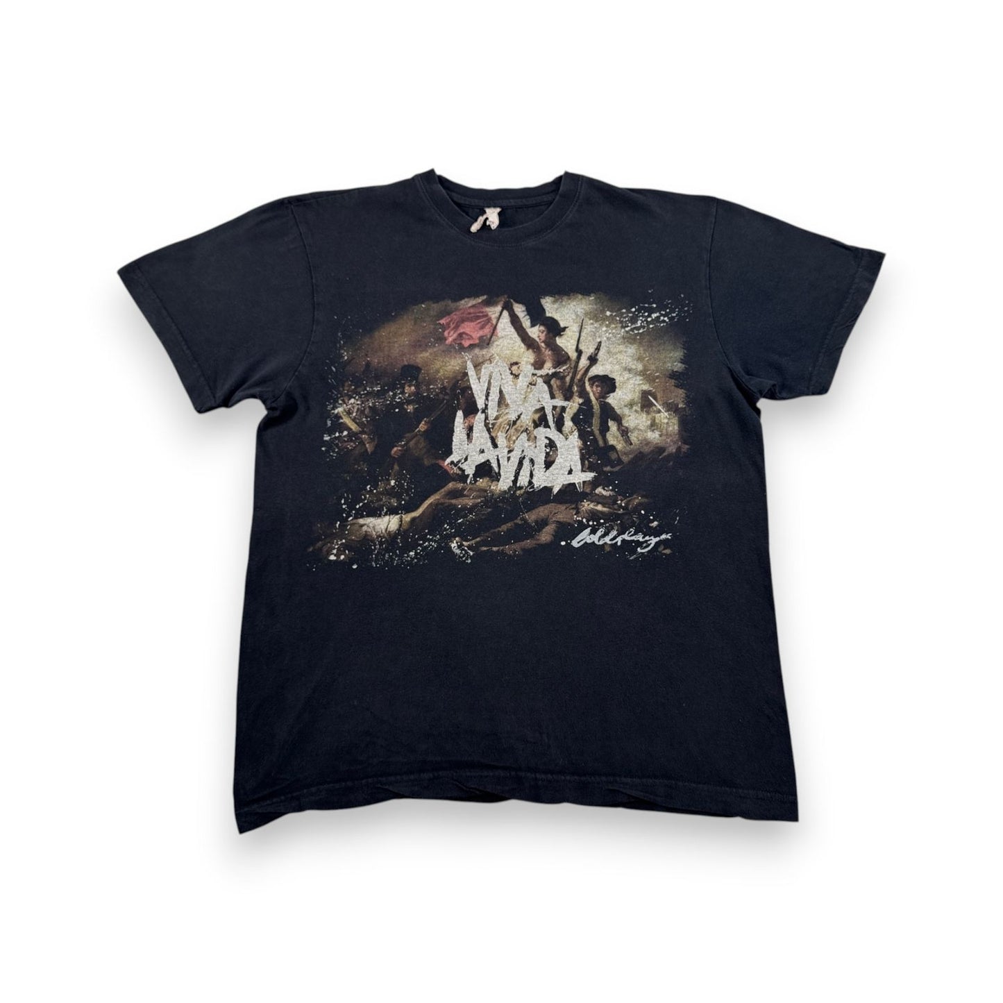 00s COLD PLAY VIVA LA VIDA TOUR Tシャツ Tシャツ L ブラック 2008 バンT コールドプレイ 2603-0005