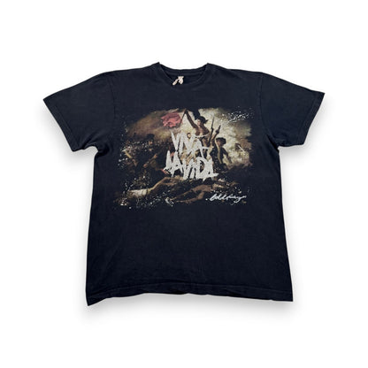 00s COLD PLAY VIVA LA VIDA TOUR Tシャツ Tシャツ L ブラック 2008 バンT コールドプレイ 2603-0005