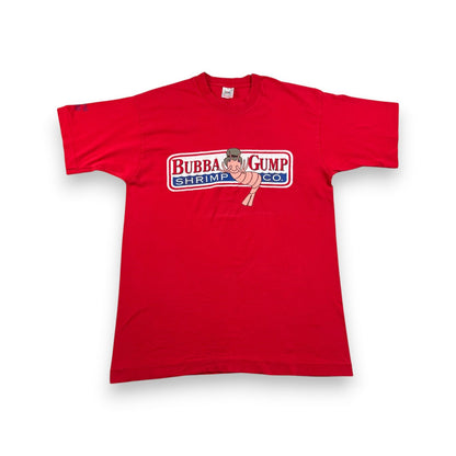 90s フォレストガンプ 赤 USA製 Tシャツ L 映画T bubba gump えび シングルステッチ 2603-0006