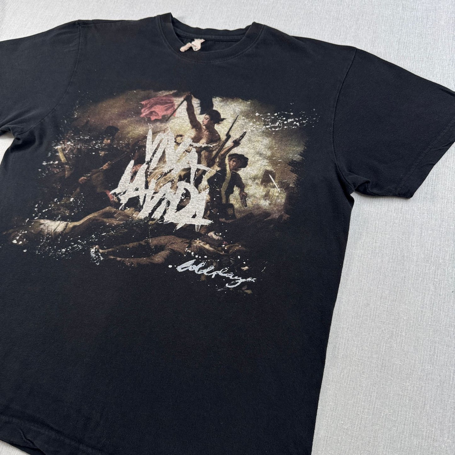 00s COLD PLAY VIVA LA VIDA TOUR Tシャツ Tシャツ L ブラック 2008 バンT コールドプレイ 2603-0005