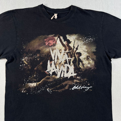 00s COLD PLAY VIVA LA VIDA TOUR Tシャツ Tシャツ L ブラック 2008 バンT コールドプレイ 2603-0005