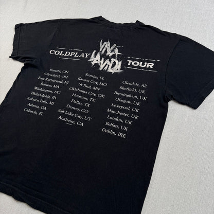 00s COLD PLAY VIVA LA VIDA TOUR Tシャツ Tシャツ L ブラック 2008 バンT コールドプレイ 2603-0005