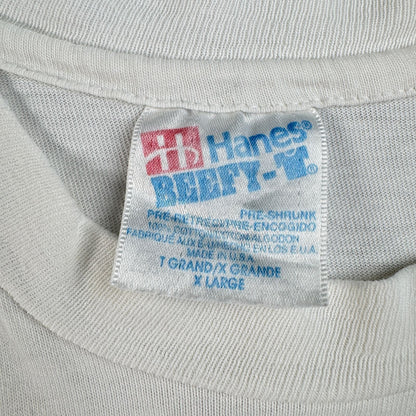 90s USA製 東芝 パルテノン神殿 ホワイト 企業T Hanes XL Tシャツ toshiba 2603-0008