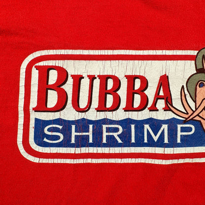 90s フォレストガンプ 赤 USA製 Tシャツ L 映画T bubba gump えび シングルステッチ 2603-0006