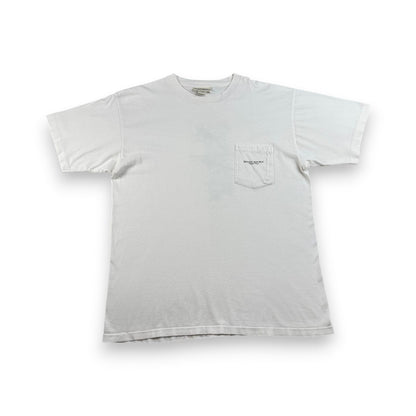 90s BANANA REPUBLIC Tシャツ ポケT USA製 カメレオン トカゲ アニマル 動物 M シングルステッチ 白 2603-0009