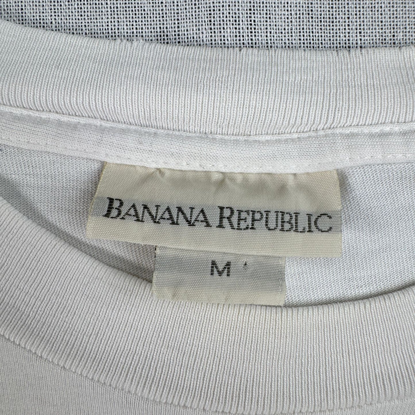 90s BANANA REPUBLIC Tシャツ ポケT USA製 カメレオン トカゲ アニマル 動物 M シングルステッチ 白 2603-0009