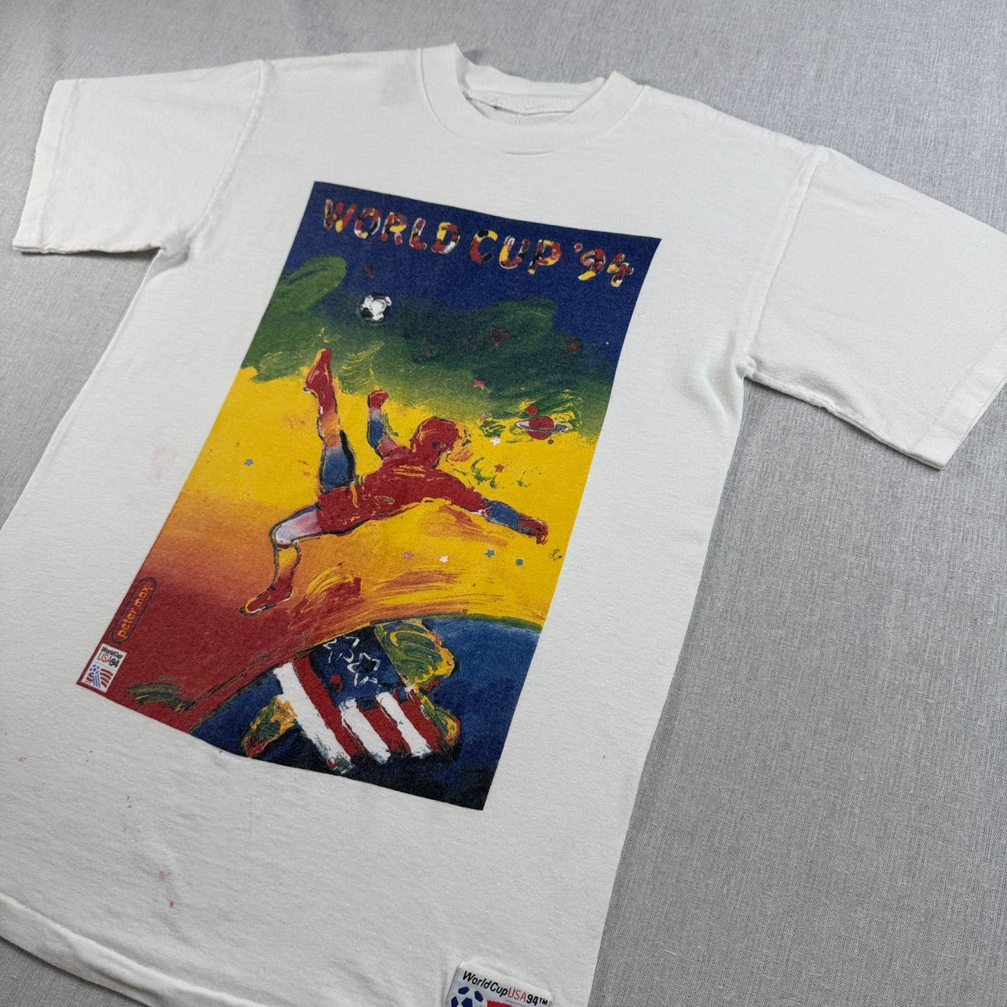 90s ワールドカップ ピーターマックス アートT Tシャツ FIFA アメリカ サッカー 1994年アメリカW杯 USA製 2603-0010