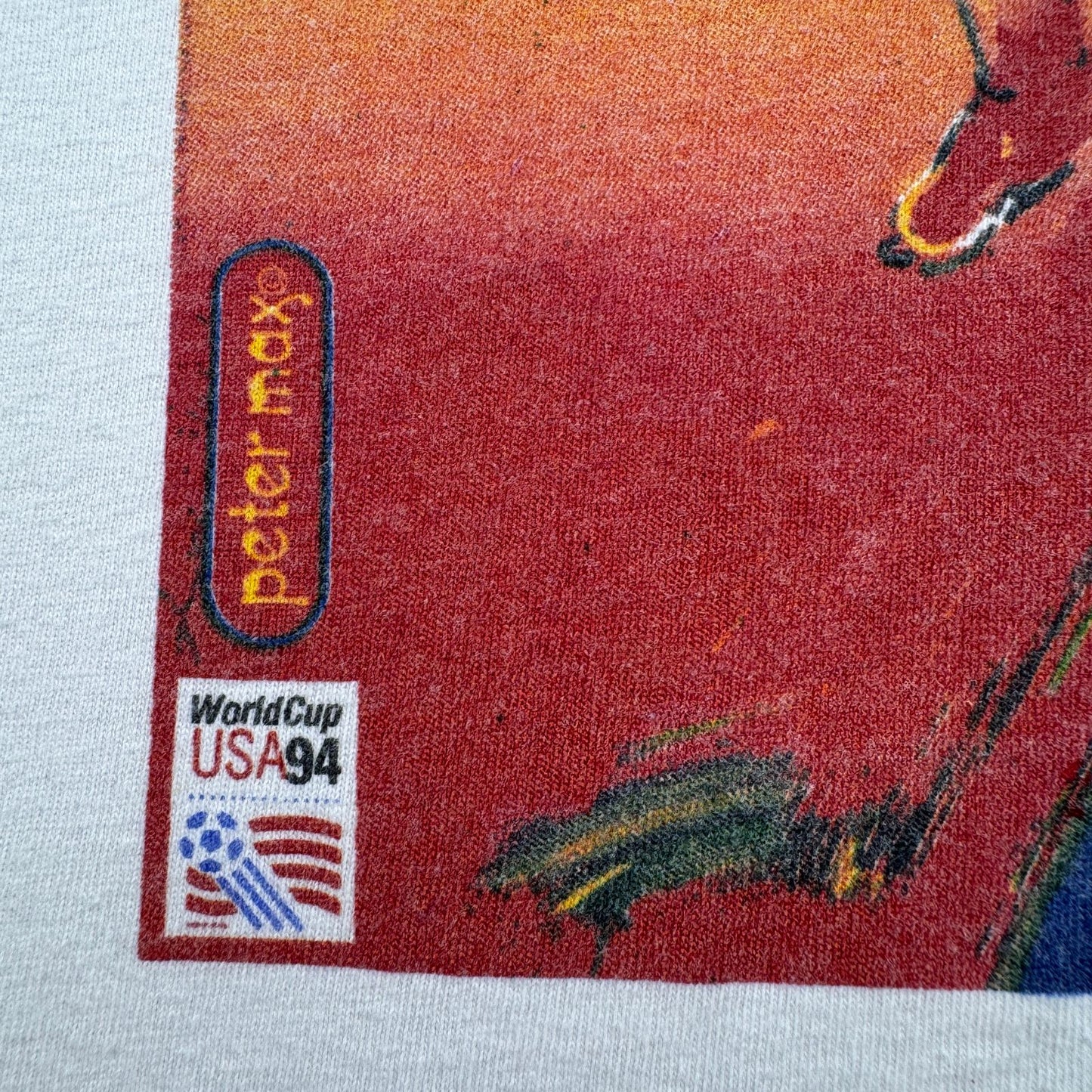 90s ワールドカップ ピーターマックス アートT Tシャツ FIFA アメリカ サッカー 1994年アメリカW杯 USA製 2603-0010