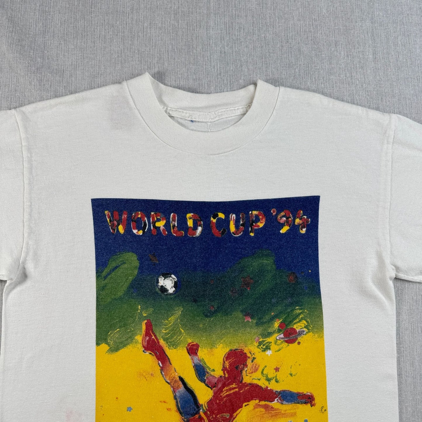 90s ワールドカップ ピーターマックス アートT Tシャツ FIFA アメリカ サッカー 1994年アメリカW杯 USA製 2603-0010