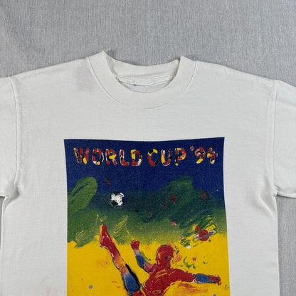 90s ワールドカップ ピーターマックス アートT Tシャツ FIFA アメリカ サッカー 1994年アメリカW杯 USA製 2603-0010