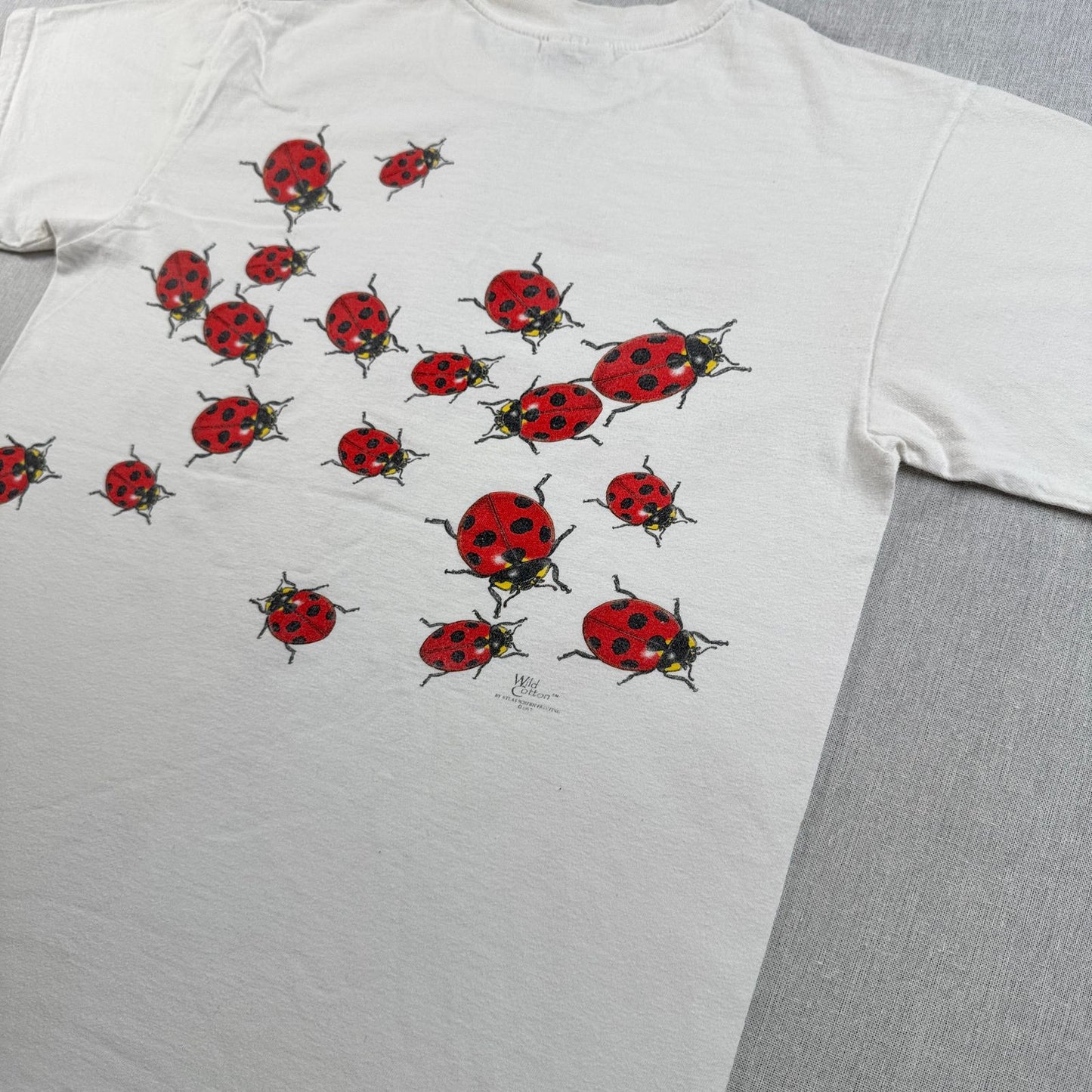 90s wild cotton てんとう虫 昆虫 Tシャツ ホワイト M 2603-0011