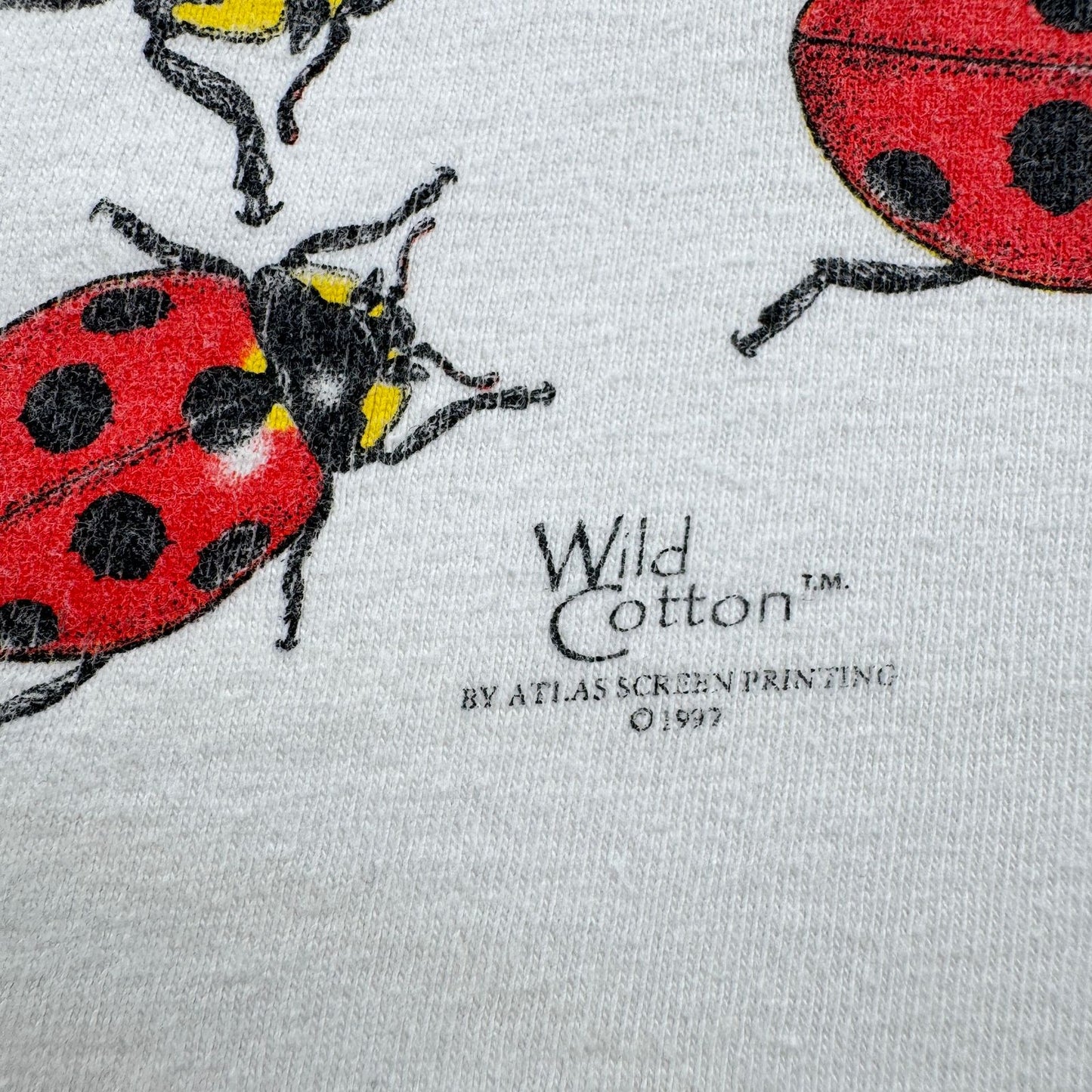 90s wild cotton てんとう虫 昆虫 Tシャツ ホワイト M 2603-0011