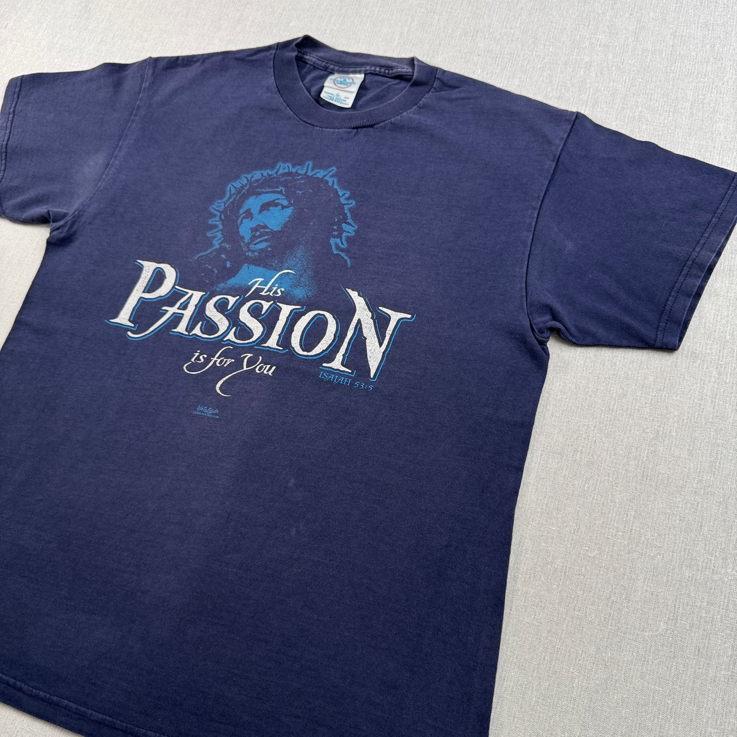00s ジーザス キリスト Tシャツ ネイビー Passion M USA 2603-0012