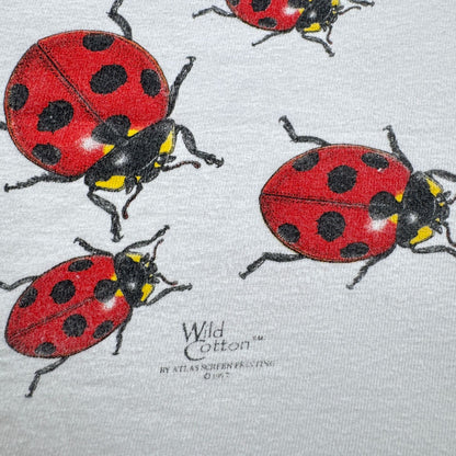 90s wild cotton てんとう虫 昆虫 Tシャツ ホワイト M 2603-0011
