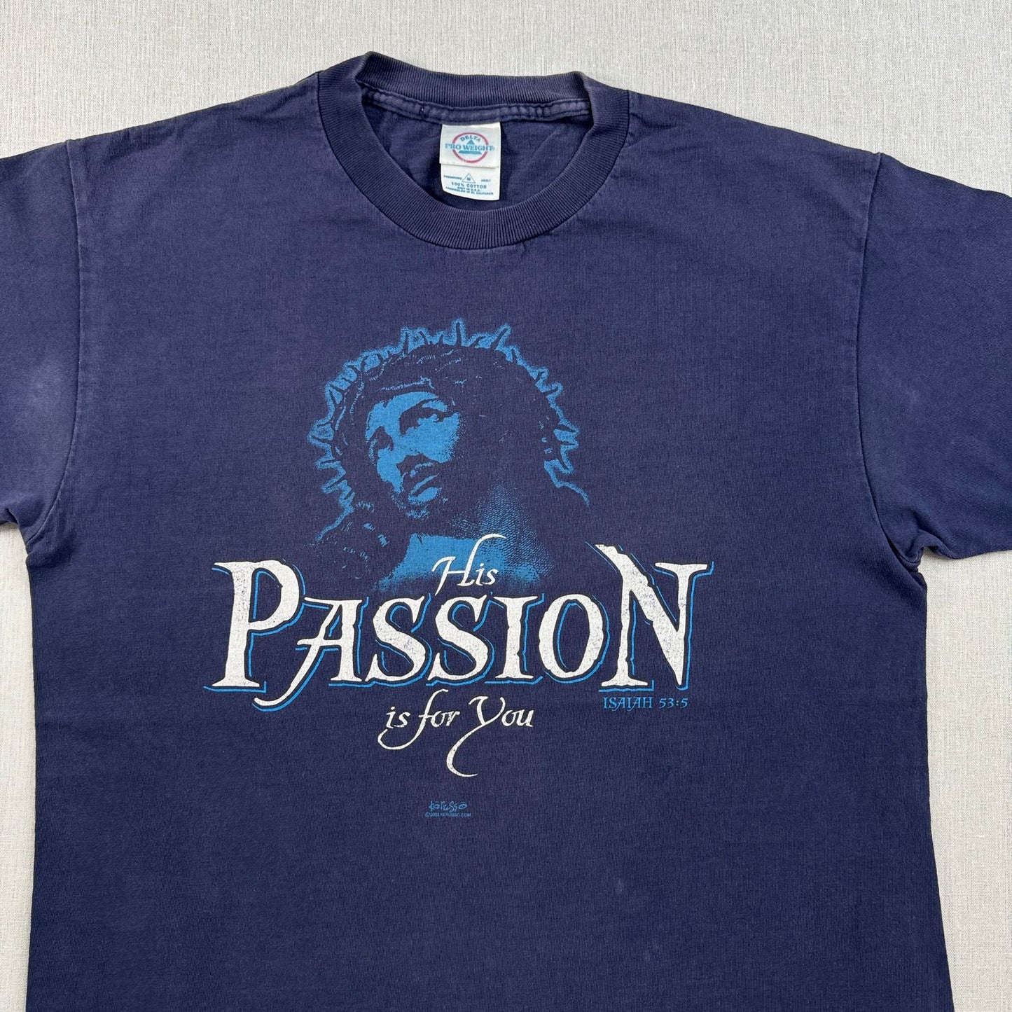 00s ジーザス キリスト Tシャツ ネイビー Passion M USA 2603-0012