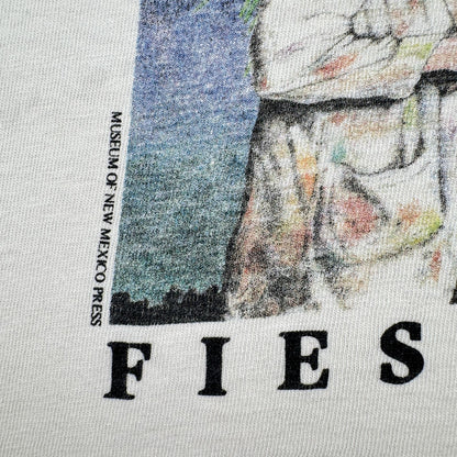 80s USA製 Tシャツ アートT サンタフェ 白 L ONEITA zozobra シングルステッチ 2603-0018