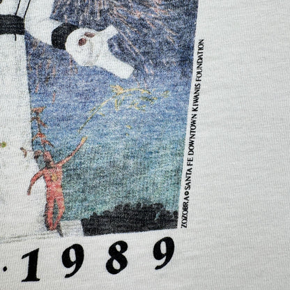 80s USA製 Tシャツ アートT サンタフェ 白 L ONEITA zozobra シングルステッチ 2603-0018