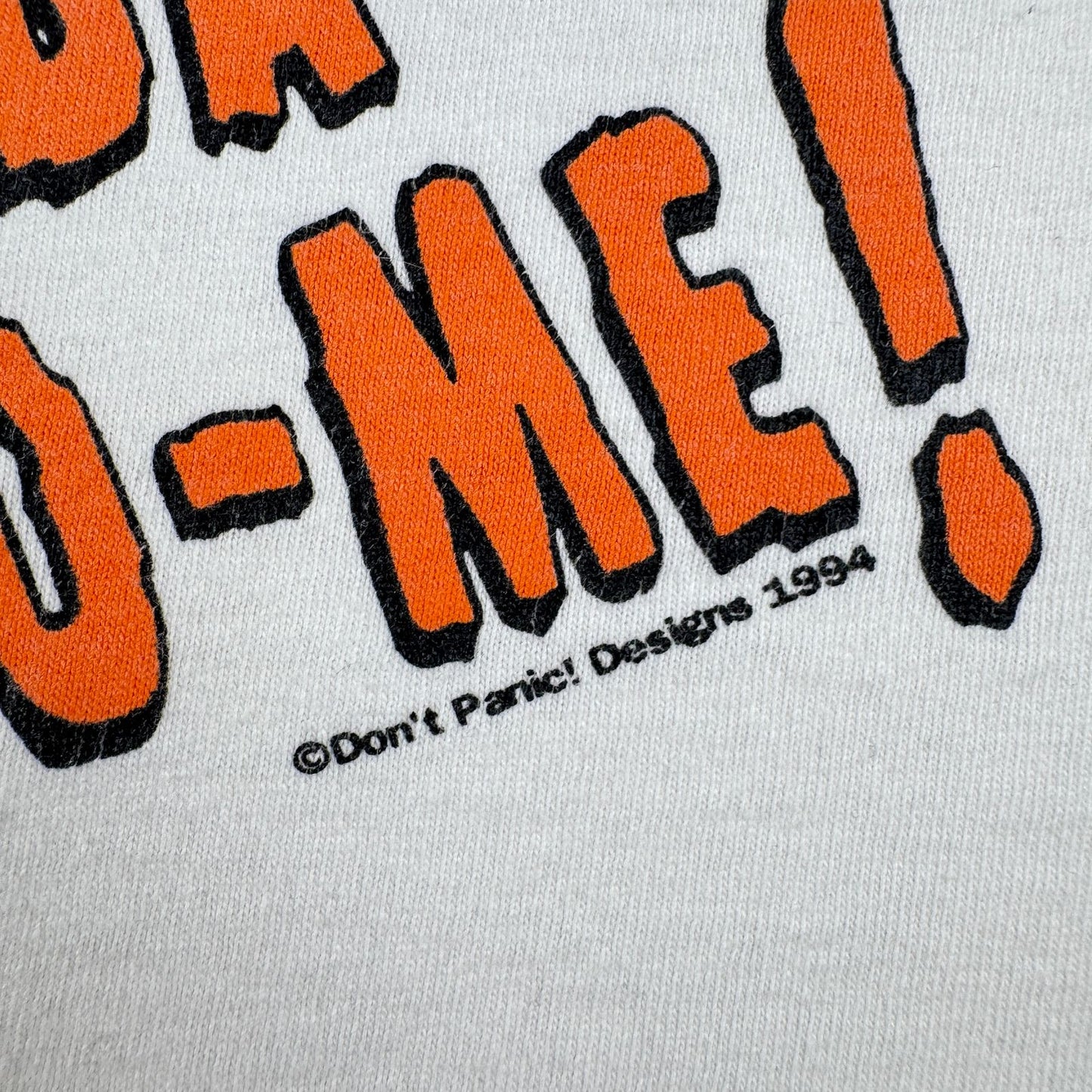 90s Dont panic ドントパニック オールドスケート Tシャツ ポップアート USA製 L 原始家族 パロディ シングルステッチ 1994 2603-0020