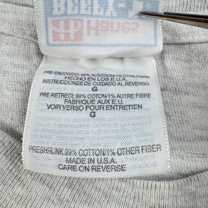 90s USA製 太陽 薔薇 アートT Tシャツ グレー Hanes L BODY MIND SOUL 十字架 ガンズ シングルステッチ 2603-0021