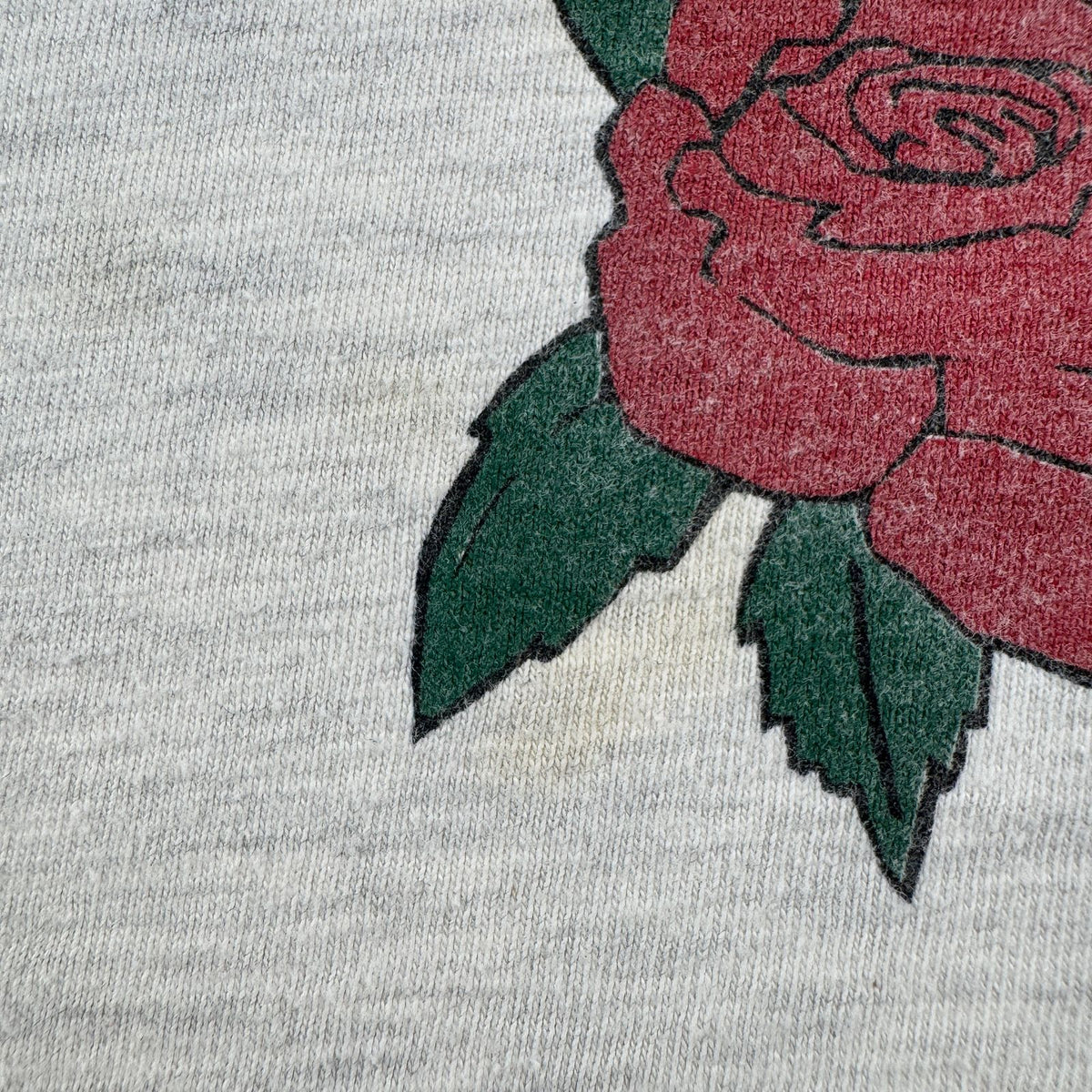90s USA製 太陽 薔薇 アートT Tシャツ グレー Hanes L BODY MIND SOUL 十字架 ガンズ シングルステッチ 2603-0021