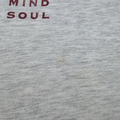 90s USA製 太陽 薔薇 アートT Tシャツ グレー Hanes L BODY MIND SOUL 十字架 ガンズ シングルステッチ 2603-0021
