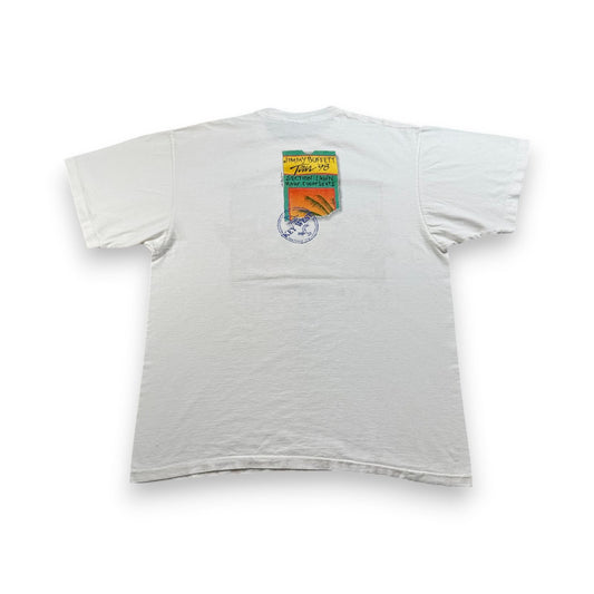 90s USA製 jimmy buffet バンT Tシャツ ツアーT オウム Tシャツ 白 XL ジミーバフェット 1998 シングルステッチ 2603-0022
