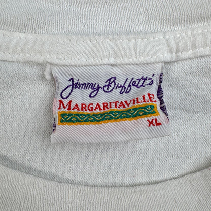 90s USA製 jimmy buffet バンT Tシャツ ツアーT オウム Tシャツ 白 XL ジミーバフェット 1998 シングルステッチ 2603-0022