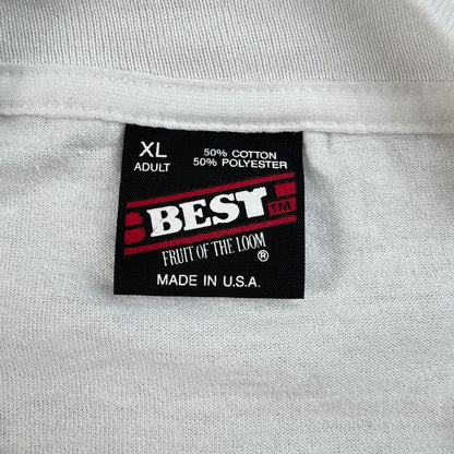 90s USA製 Tシャツ USPS 花 切手 アートT 白 郵便切手T XL シングルステッチ 2603-0023