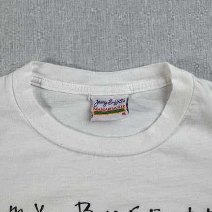 90s USA製 jimmy buffet バンT Tシャツ ツアーT オウム Tシャツ 白 XL ジミーバフェット 1998 シングルステッチ 2603-0022