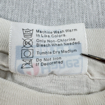 90s USA製 アートT 浮世絵 波乗り Hanes M シングルステッチ ベージュ 2603-0024