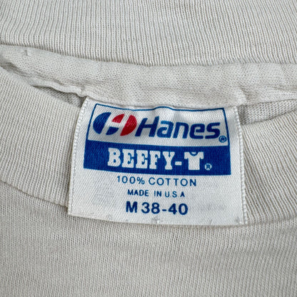 90s USA製 アートT 浮世絵 波乗り Hanes M シングルステッチ ベージュ 2603-0024