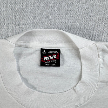 90s USA製 Tシャツ USPS 花 切手 アートT 白 郵便切手T XL シングルステッチ 2603-0023