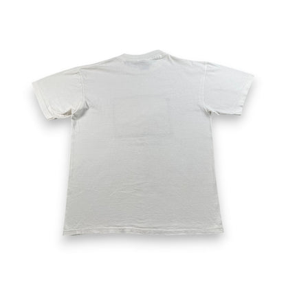 90s ひまわり 向日葵 アートT Tシャツ 白 ONEITA L 花 シングルステッチ 額縁 2603-0026