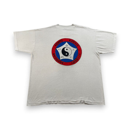 90s 空手 USA製 Tシャツ 陰陽 太極図 XL 空手教室 シングルステッチ 2603-0027