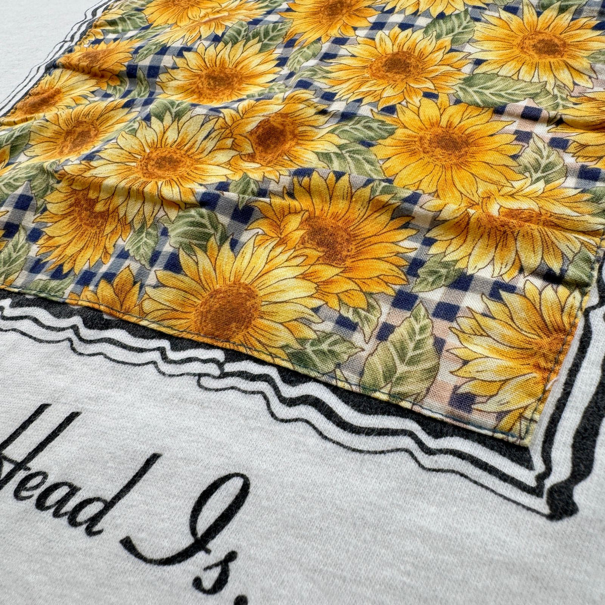 90s ひまわり 向日葵 アートT Tシャツ 白 ONEITA L 花 シングルステッチ 額縁 2603-0026