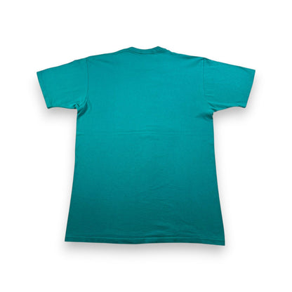 90s ターコイズ アート Tシャツ carol hagan 牛 USA製 L moocha mocha 2603-0030