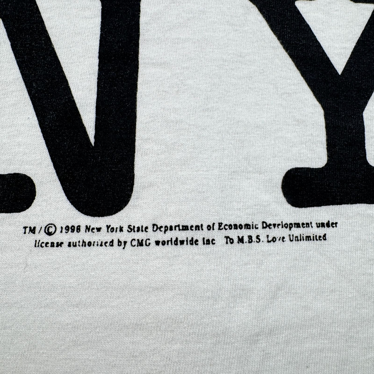 90s アイラブニューヨーク i love ny Tシャツ 白 アートT XL 1998 フルーツオブザルーム 2603-0028